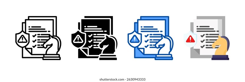 Paquete de conjunto de iconos de estrategias de mitigación de riesgos. Colección de iconos de estilo múltiple perfecta para Sitios web, App y presentaciones. Colección de icono de Vector simple