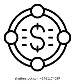 Risk money icon outline vector. Business security. Change strategy