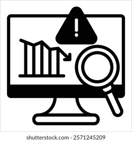 Risk Monitoring Icon Element For Design