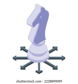 Risk move icon isometric vector. Return strategy. Modern data system