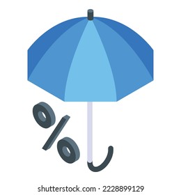 Risk percent umbrella icon isometric vector. Business chart. Process finance
