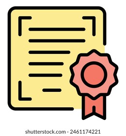 Risk plan diploma icon outline vector. Strategy plan. Control process color flat