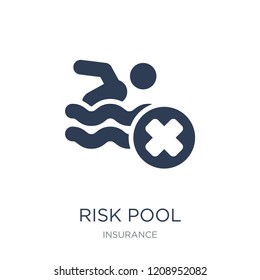 risk pool icon. Trendy flat vector risk pool icon on white background from Insurance collection, vector illustration can be use for web and mobile, eps10
