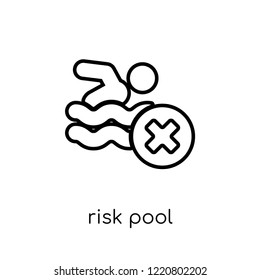 risk pool icon. Trendy modern flat linear vector risk pool icon on white background from thin line Insurance collection, editable outline stroke vector illustration