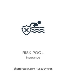 Risk pool icon vector. Trendy flat risk pool icon from insurance collection isolated on white background. Vector illustration can be used for web and mobile graphic design, logo, eps10