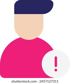 Ilustración plana de Vector de icono de protección roja de riesgo