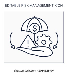 Risk retention line icon. Captive insurance. Setting up self-insurance reserve fund to pay for losses as occur. Business concept. Isolated vector illustration. Editable stroke