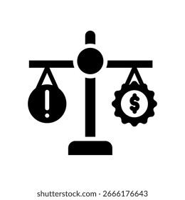 Icono De Riesgo Y Recompensa Ilustración vectorial De Glifos