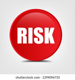 Risk round glossy button isolated on white background