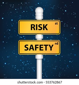 Risk and safety signpost design,clean vector
