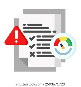 Risk Scoring Icon in Flat Color Style. Simple Vector Design. Simple Vector Flat Icon