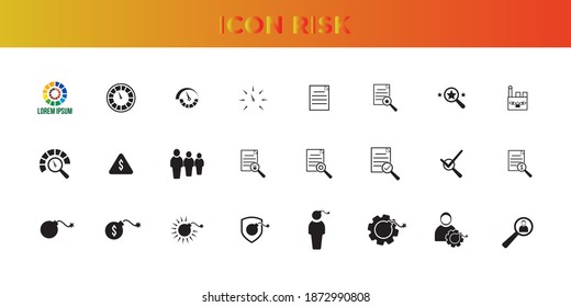 Risk set icon vector graphic of template illustration