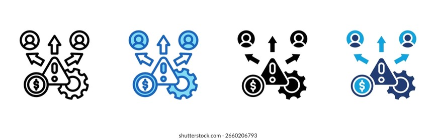 Icono de riesgo compartido Ilustración vectorial de estilo múltiple