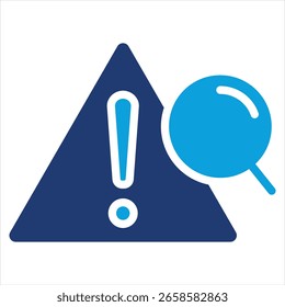 Risikostudie Flach Blau Symbol Vektorgrafik