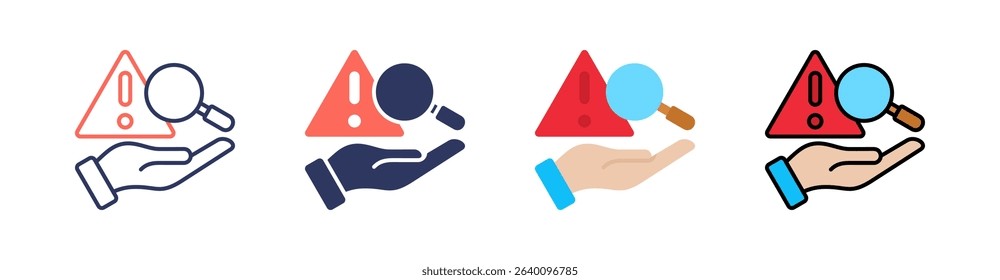 Risk Study Multi Style Icon Set Vector