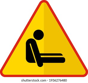 Risk of Suffocation Concept, Strangulation Vector Icon Design, yellow triangle warning signs, regulatory and guide symbol on white background, Modern traffic signal stock illustration