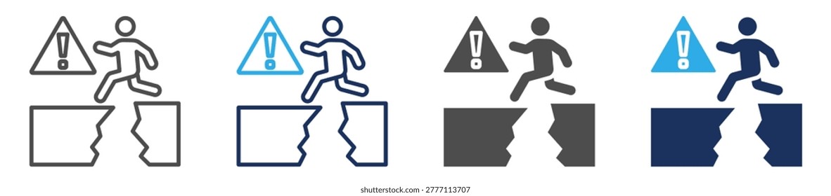 risk taking icon set multi concept