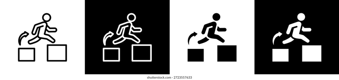 Línea De Riesgo N Estilo Del Icono Del Glifo En Fondo Blanco Y Negro