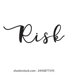 risk text on white background.