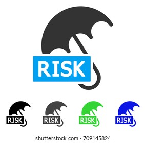 Risk Umbrella vector icon. Style is a flat graphic symbol in black, grey, blue, green color variants. Designed for web and mobile apps.