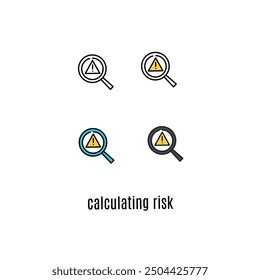 Ilustración de Vector de riesgo, ícono o símbolo de logotipo que calcula los conjuntos de íconos de riesgo Vector. Identificación, análisis, evaluación y manejo de riesgos. Imagen de Vector 