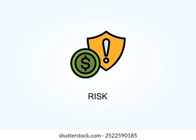 Vector de riesgo o ilustración de símbolo de logotipo
