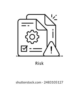 Risk vector  outline icon style illustration. Symbol on White background EPS 10 File