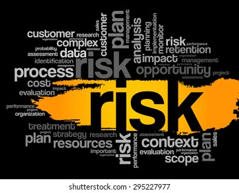 Risk word cloud, business concept