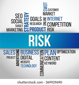 Risk Word Cloud, business Concept Background Vector