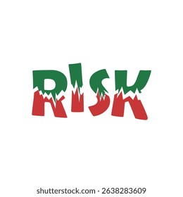 Risk word icon isolated on white background