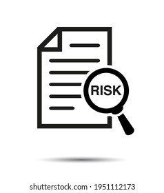 Risk word magnifying glass Icon. Vector Risk Managment 