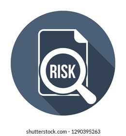 Risk Word Magnifying Glass. Risk Managment Icon. Risk, Icon, Management, Assessment, Analysis, Business, Chart, Concept, Danger, Data, Design