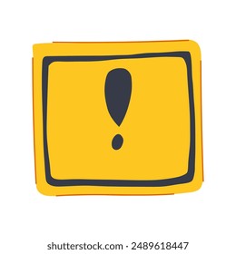 caricatura de signo de advertencia amarillo de riesgo. atención del triángulo, exclamación de peligro, marca al signo de advertencia amarillo de riesgo. símbolo aislado Ilustración vectorial