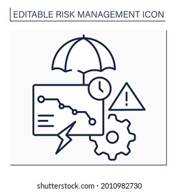 Risks consequences line icon. Potential, unpredictable, unmeasurable and uncontrollable outcome. Business concept. Isolated vector illustration. Editable stroke