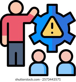 Risks Icon Lineal Color Vector Illustration