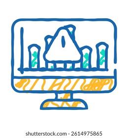 risks of trade market and business intelligence doodle icon sketch vector. risks of trade market and business intelligence sign. isolated symbol illustration