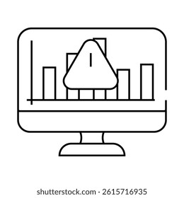risks of trade market and business intelligence line icon vector. risks of trade market and business intelligence sign. isolated contour symbol black illustration