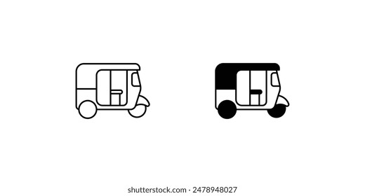 Icono de riskshaw con fondo blanco Vector ilustración de stock