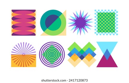 risograph colorful geometric shape effect abstract pattern aesthetic element design decoration style