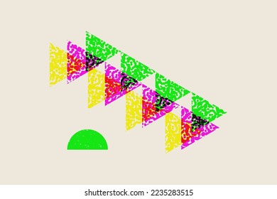 Risograph effect geometric Abstract shapes. Vector Boho elements with riso print texture.
Mid century modern duotone minimalist art print. Organic natural shape.