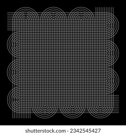 Efecto de Risografía: formas geométricas de abstracto. Elementos vectoriales del Boho de Navidad con textura de impresión de riso. Impresión de arte minimalista duotónica moderna de mediados de siglo. Forma natural orgánica.