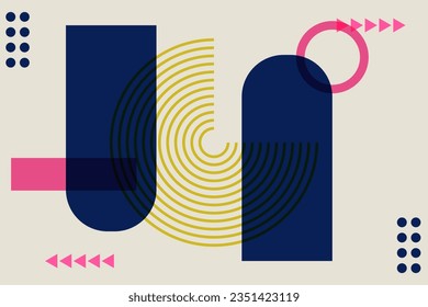 risograph effect geometric abstract shapes