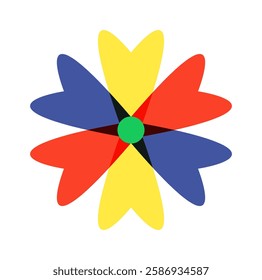 Risograph geometric flower elegant shape