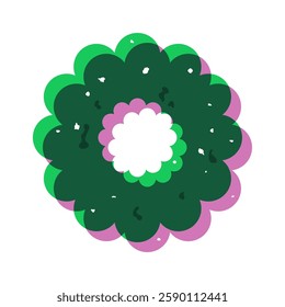 Risograph geometric flower grunge texture