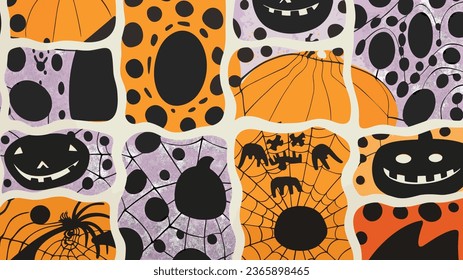 fondo de la ilustración vectorial risograph halloween 09