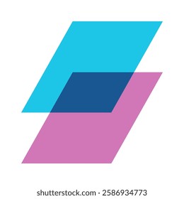 Risograph parallelogram geometric glitch effect