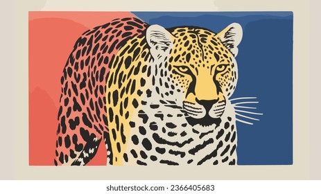 risograph safari animal vector illustration 014