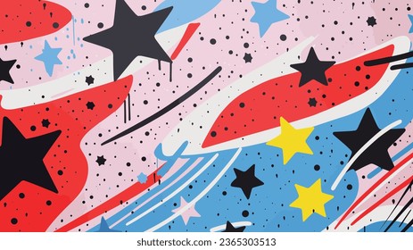 espacio risográfico fondo de arte doodle de color moderno 02