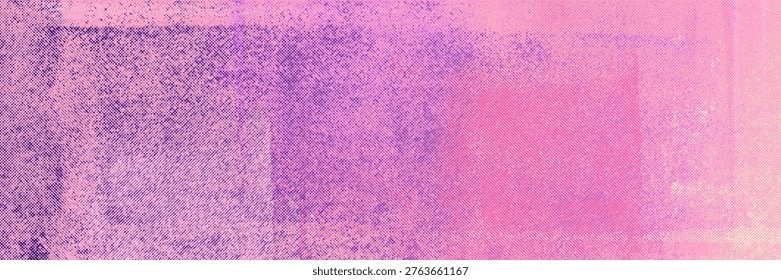 Risograph texture horizontal background. Analog riso print abstract banner template with ink roller printmaking texture, halftone dotted overlay. Pink purple backdrop modern retro vector illustration