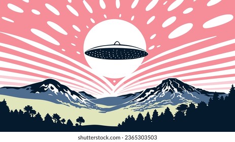 risograph ufo modern coloured doodle arts background 03